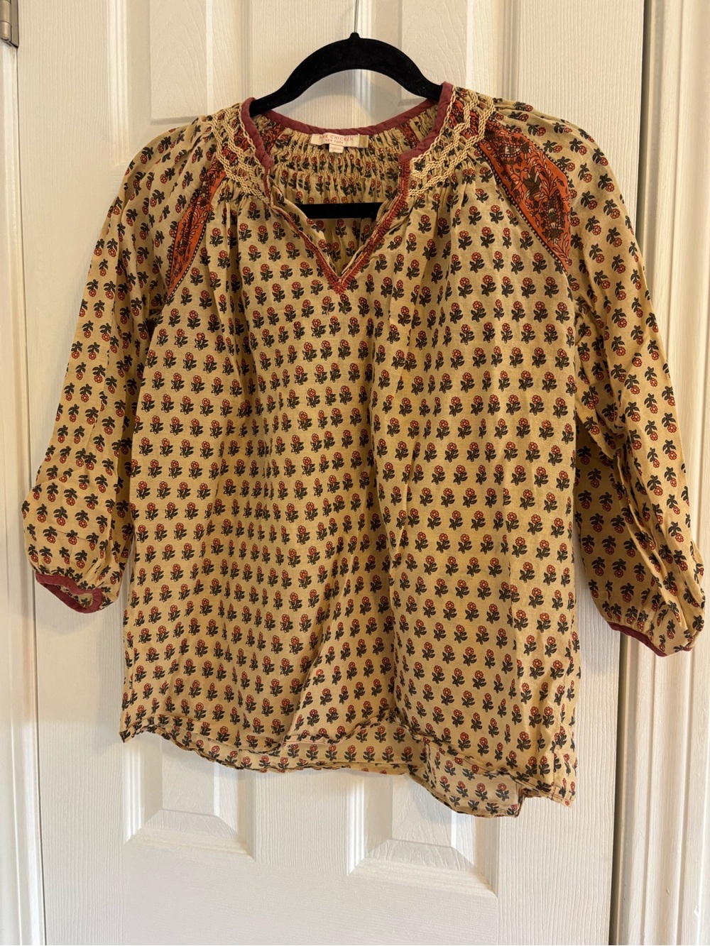 Pink Chicken Floral Blouse in Cream and Rust